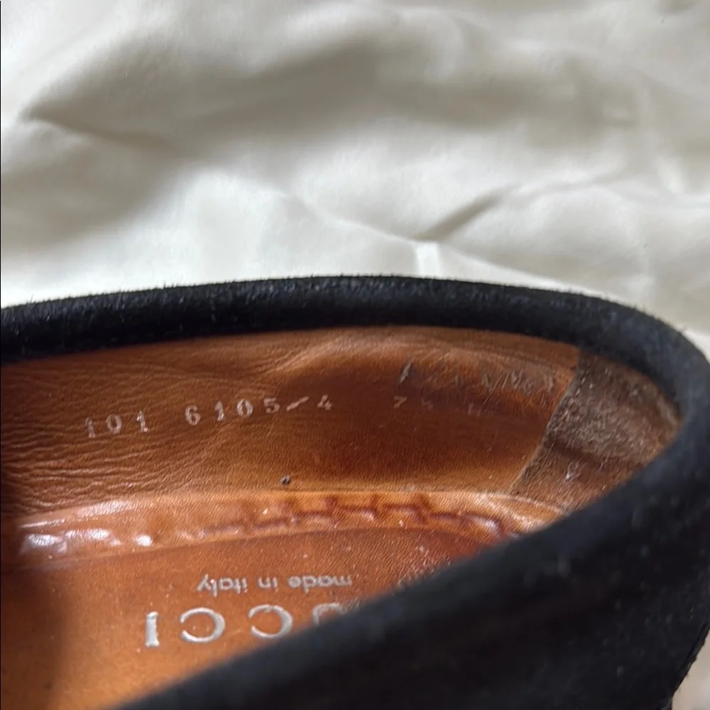 Gucci Black Suede Horsebit Loafers - Picture 5 of 6